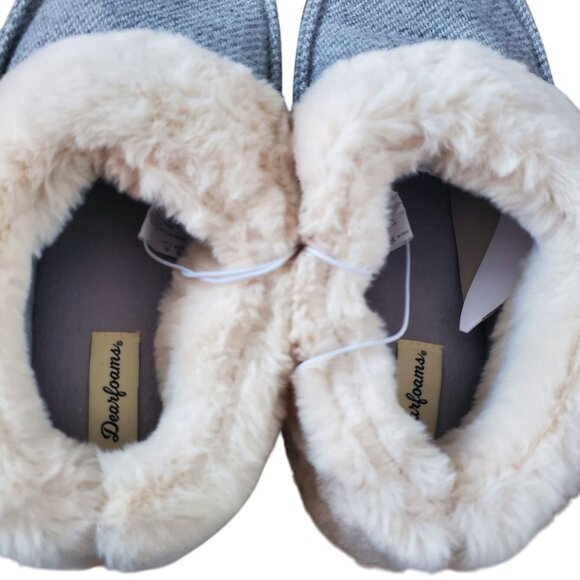 Dearfoams 11/12 Women Faux Fur House Shoes Slippers Corduroy Winter Slip-on XL - Picture 11 of 12